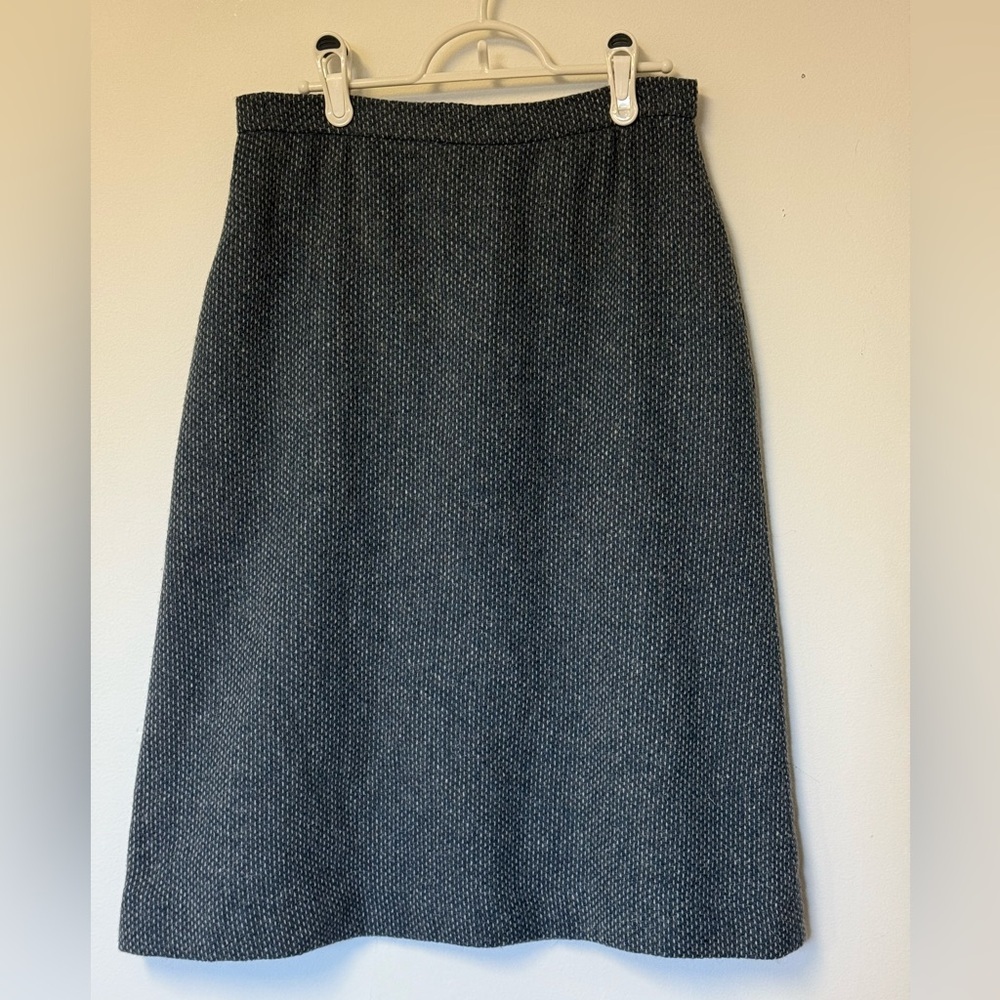 Vintage 60s Mister Leonard Wool Blended Gray Women's Skirt Classic Minimalist
